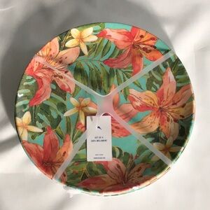 Tommy Bahama 4 Plate Set Multicolor 100% Melamine